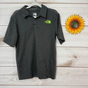 The North Face Boys Gray Polo Shirt Medium‎ (10/12) FlashDry Activewear
